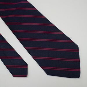 Jos A Bank Blue Red‎ Striped Woven Short Wide Silk Tie